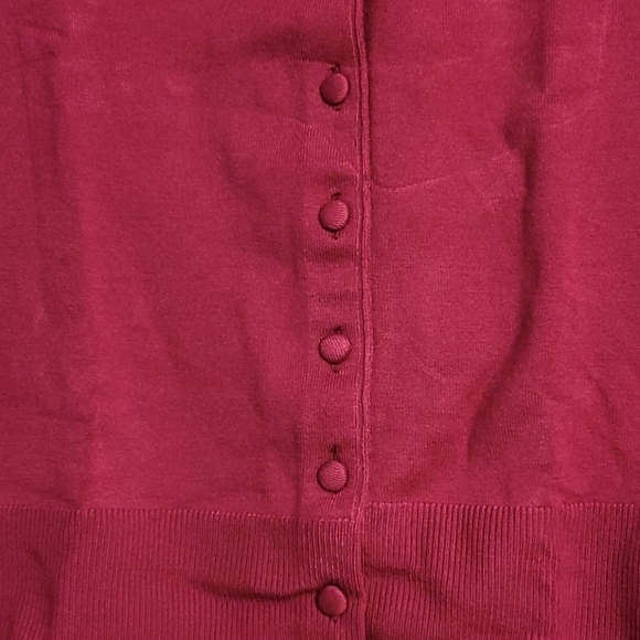 GRACE Elements Fuschia 3/4 Sleeve Cardigan Sweater - Picture 4 of 12